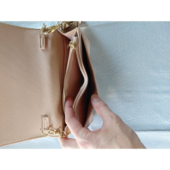 Bebe Shoulder Bag Chain Strap Pocketbook Brand Spellout Blush Pink Vegan Leather - Picture 11 of 16